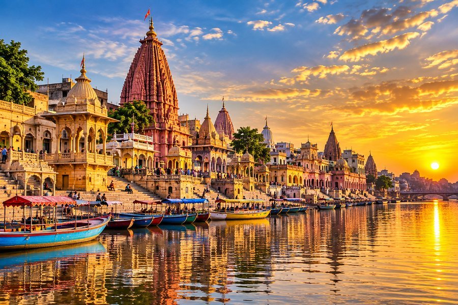 Kashi ghats at sunset, Varanasi